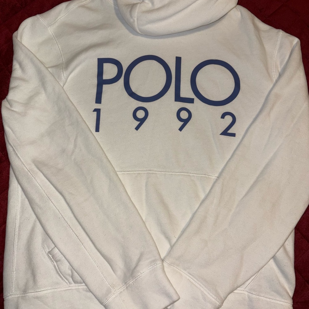 Polo by Ralph Lauren White Hoodie with Blue Logo